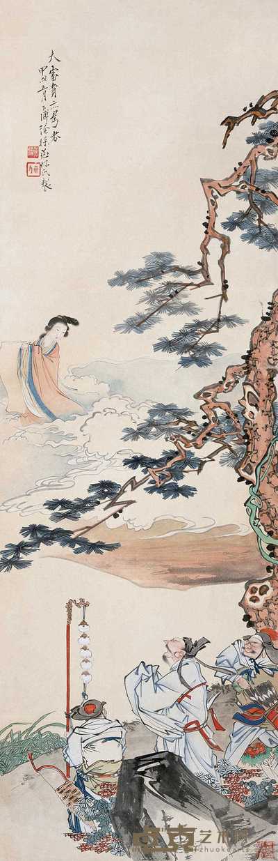徐操 富贵寿考图 轴 101.3×32.9cm